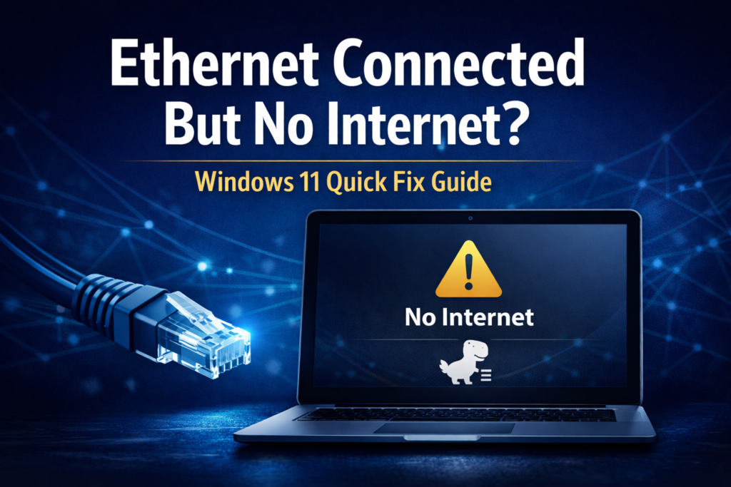 Ethernet connected but no internet error on Windows 11 PC