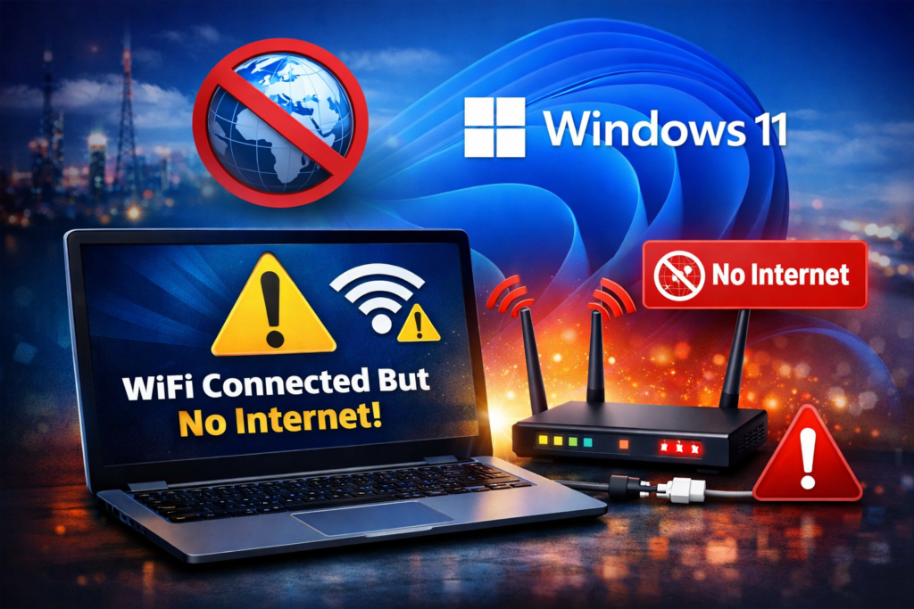 WiFi connected but no internet issue on Windows 11