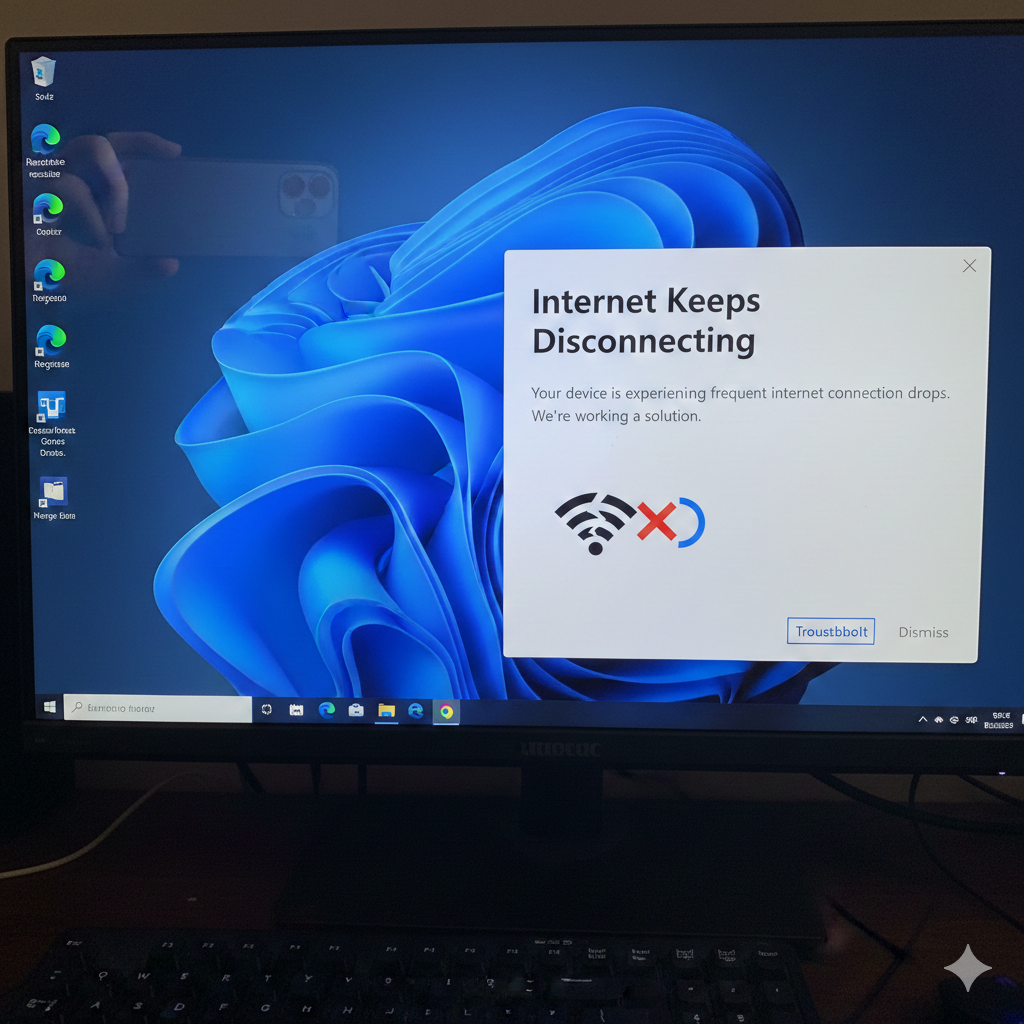 Windows 11 internet keeps disconnecting issue on laptop