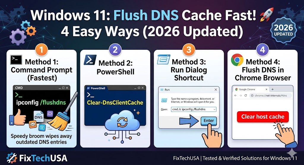 How to Flush DNS Cache in Windows 11 – 4 Easy Methods (2026)