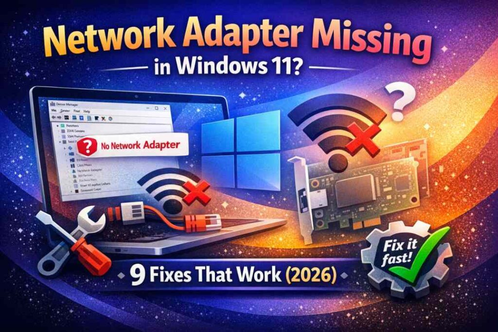How to fix network adapter missing in Windows 11 – WiFi not showing solution