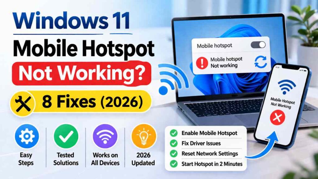 fix mobile hotspot not working windows 11 internet sharing issue